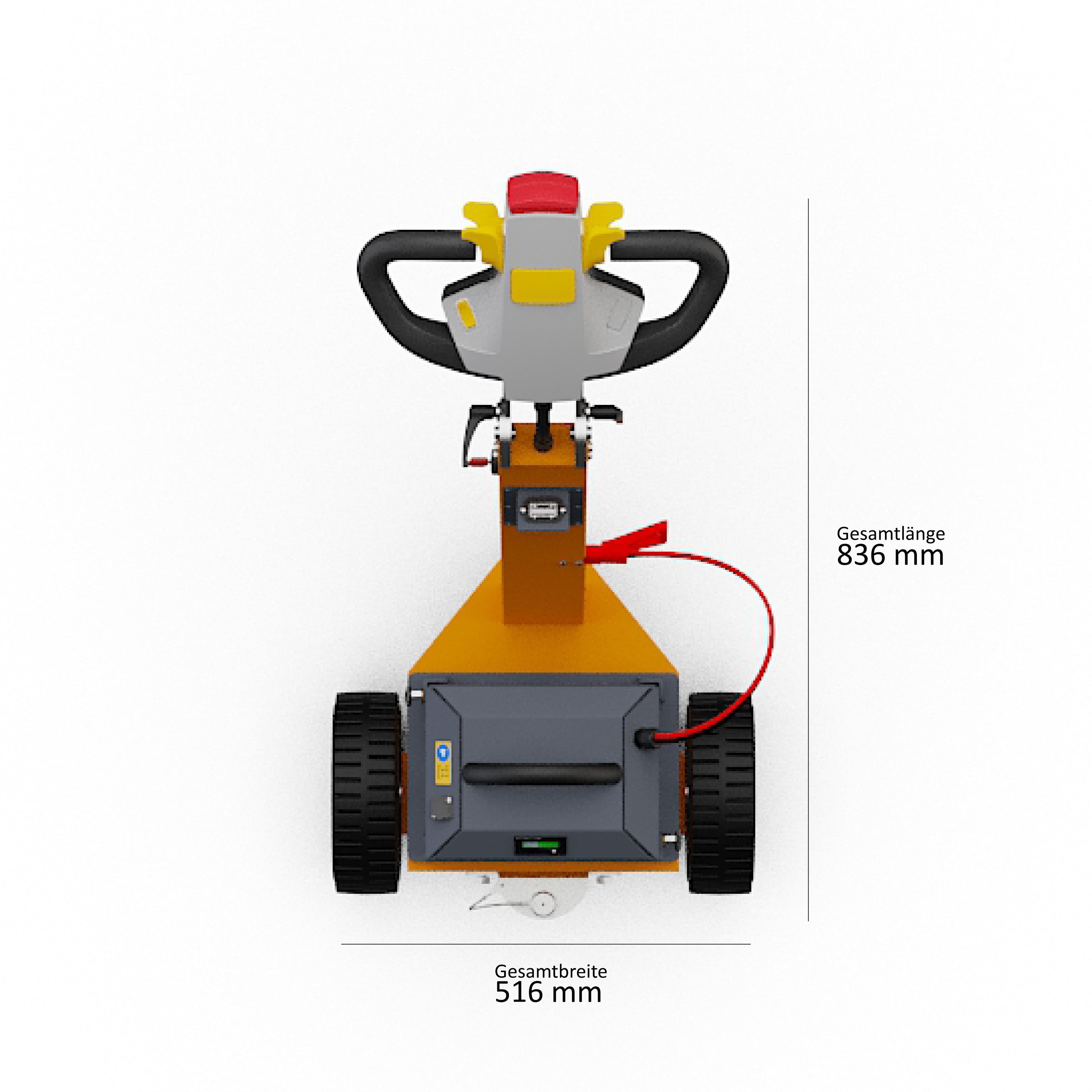 Draufsicht des Elektroschleppers Dragger 1000 mit Abmessungen